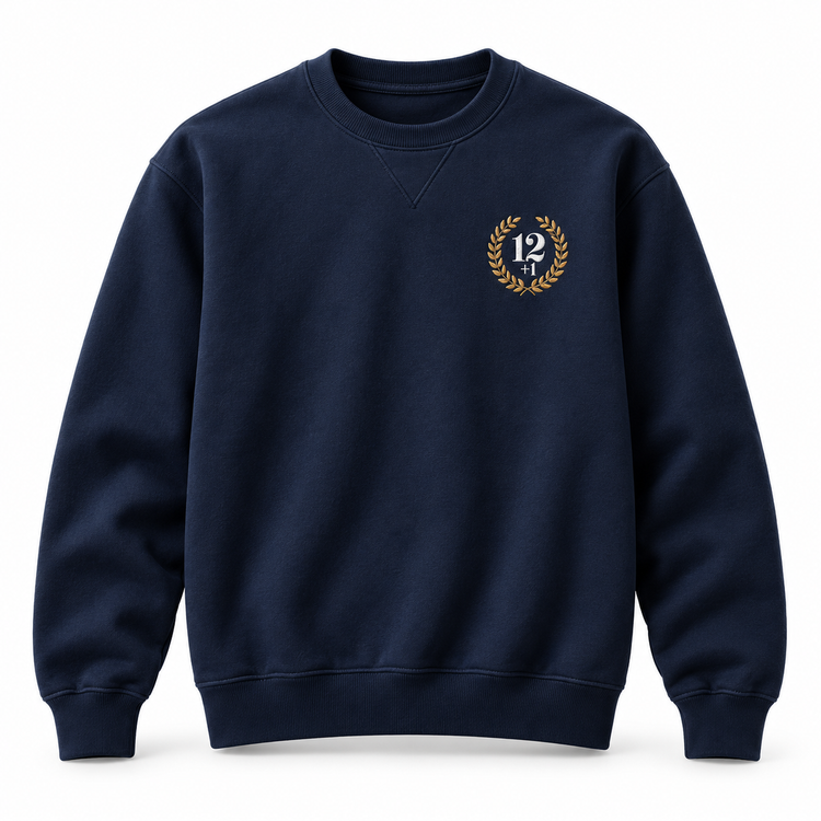 Diseño de sudadera 12+1 azul marino