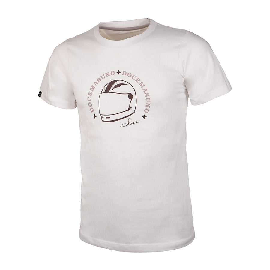 CAMISETA BLANCA OLD SCHOOL ANGEL NIETO 12+1 "LA LEYENDA"