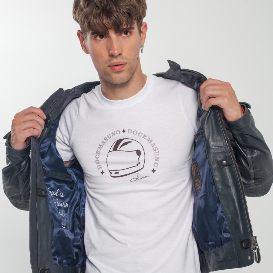 CAMISETA BLANCA OLD SCHOOL ANGEL NIETO 12+1 "LA LEYENDA"