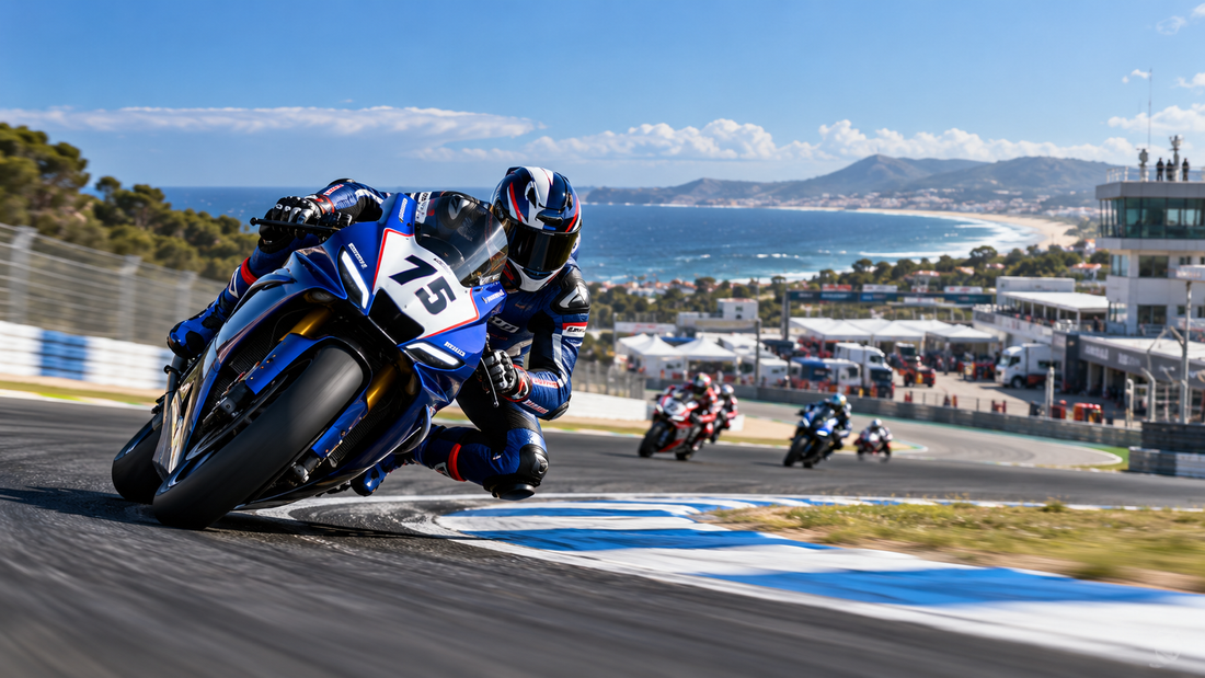 Moto de WorldSSP número 75 compitiendo en Estoril por el título de 2026