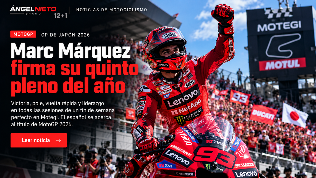 Ilustración editorial de Marc Márquez en MotoGP Japón 2026