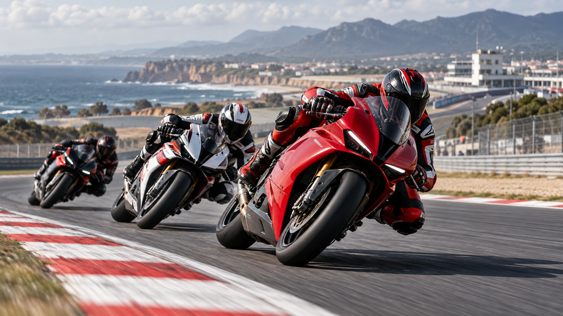 Superbikes compitiendo en Estoril durante la lucha por los récords de WorldSBK 2026