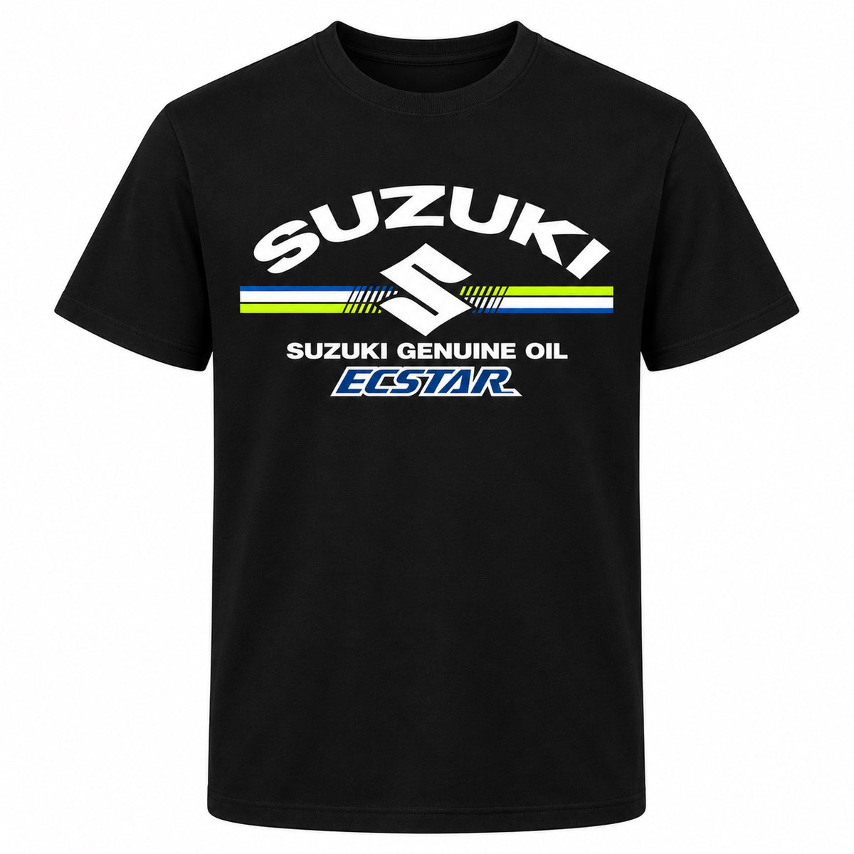 Camiseta Suzuki ECSTAR negra vista frontal