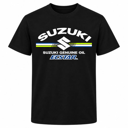 Camiseta Suzuki ECSTAR negra vista frontal